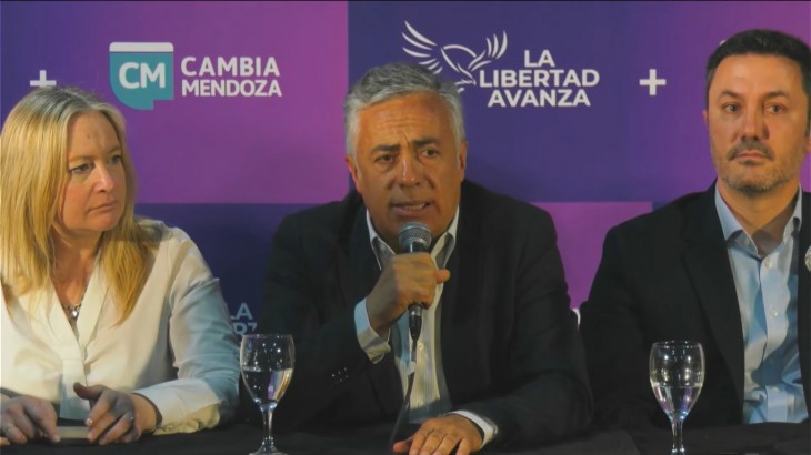 En el cierre de campaña, Cornejo llamó a respaldar "el rumbo económico de Milei"